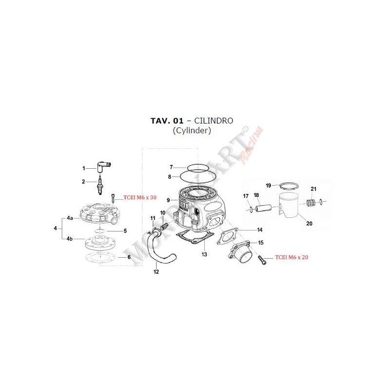 Combustion chamber TM KZ10C, mondokart, kart, kart store