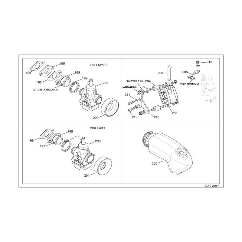 Abrazadera fijación carburador Iame Swift 60cc, MONDOKART