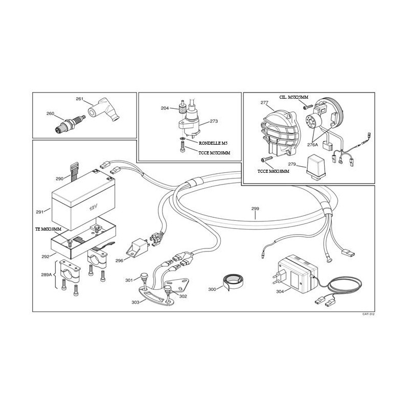 Wiring Mini / Babykomplett 60cc, MONDOKART, kart, go kart