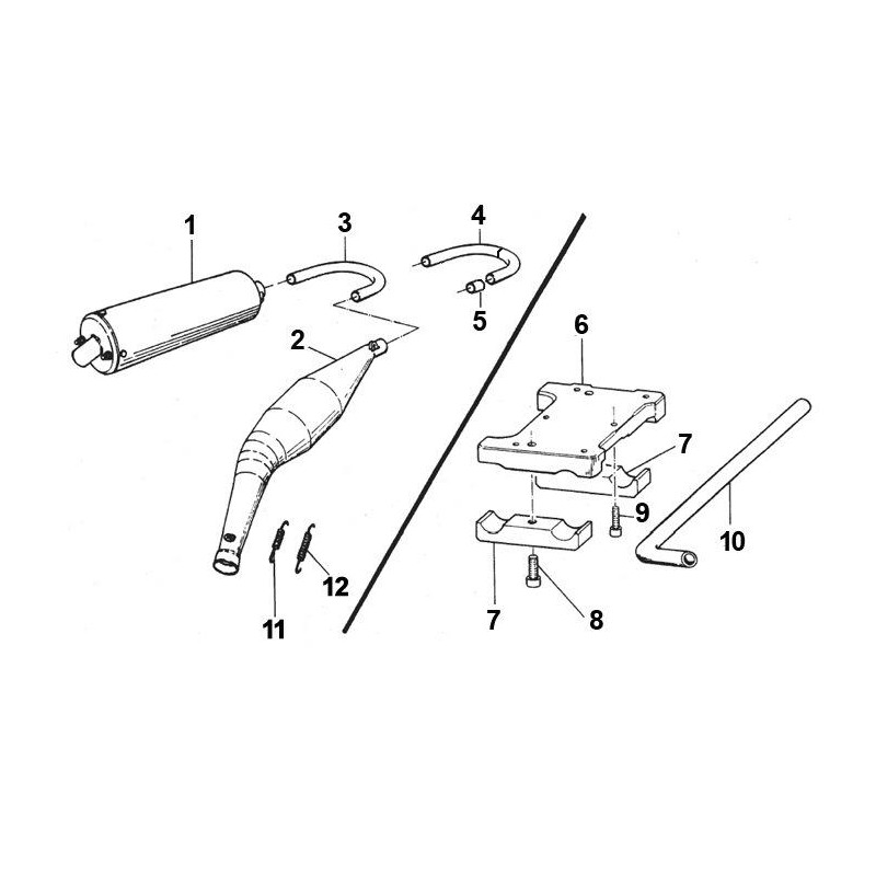 Pipe Curve TM muffler homologated double diameter 26 / 28mm