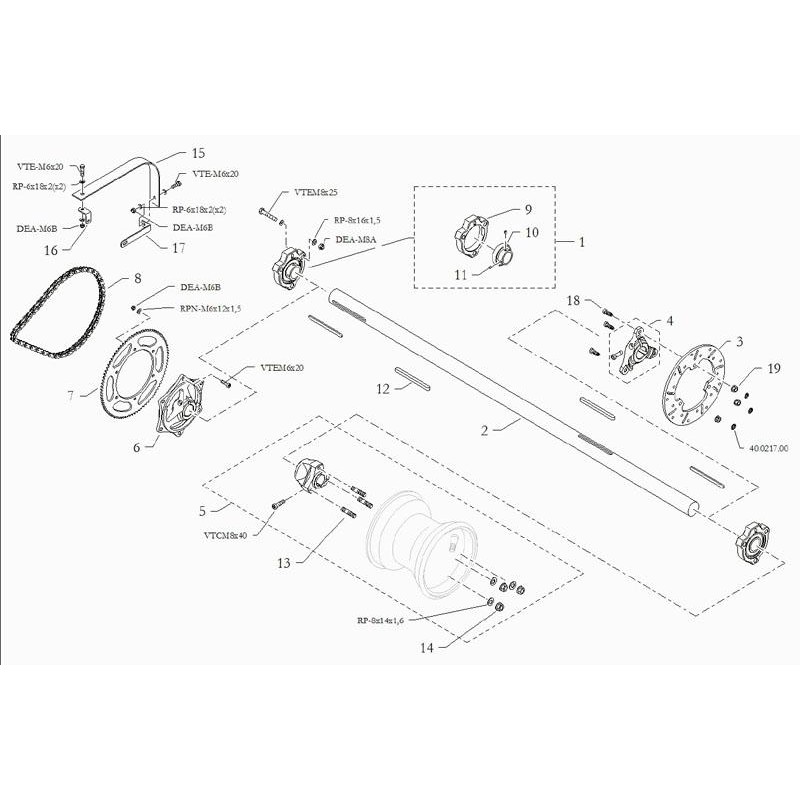 Achslager 25/62 Easykart 50cc / 60cc, MONDOKART, kart, go kart